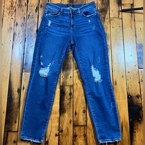 Judy Blue Size 9/29 Distressed Slim Fit Jeans Women’s Dark Wash Denim JB82334DK